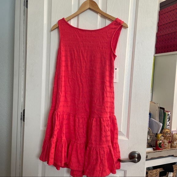 NWT Anthropologie Flounced Open Back Mini Dress Size Small Summer Coral Teaberry - Picture 6 of 9